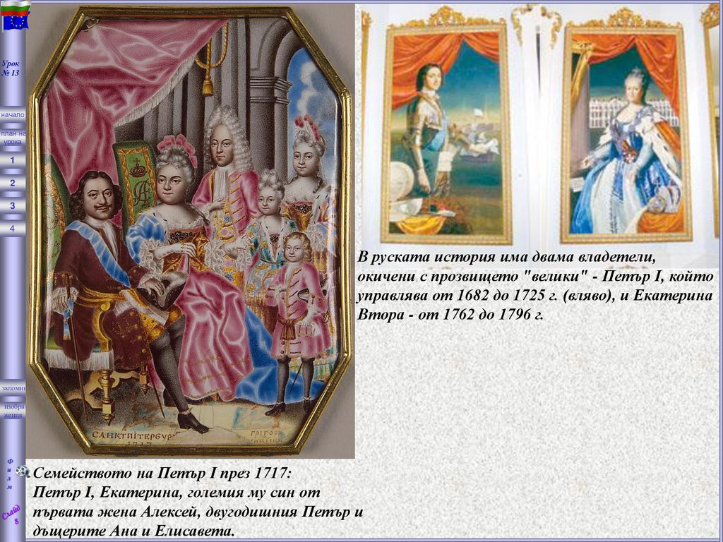 Семейството на Петър I през 1717: