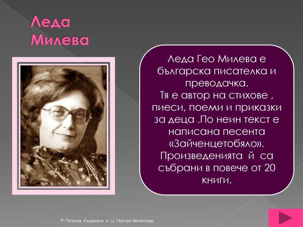 Леда Гео Милева е българска писателка и преводачка.